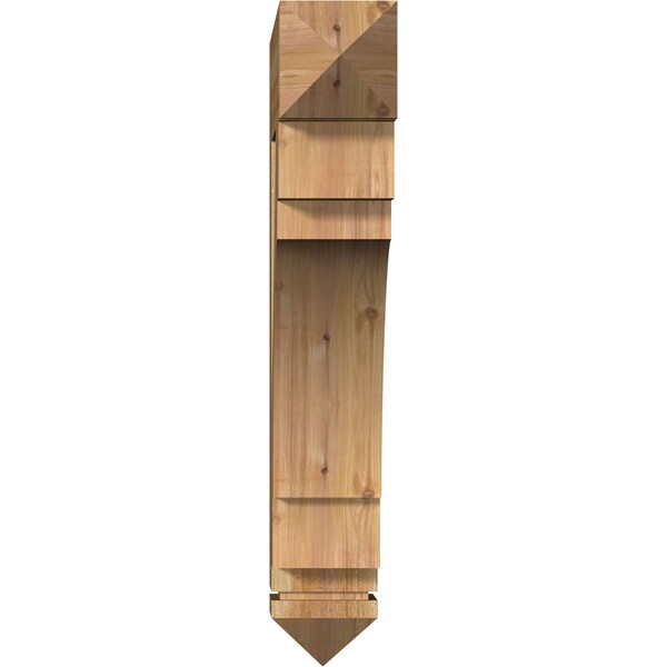 Merced Arts & Crafts Rough Sawn Bracket, Western Red Cedar, 6W X 30D X 36H